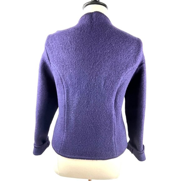 Vintage 70's Austrian Geiger Tyrol Blue Wool Cardigan Sweater, Women’s Small - Picture 4 of 12